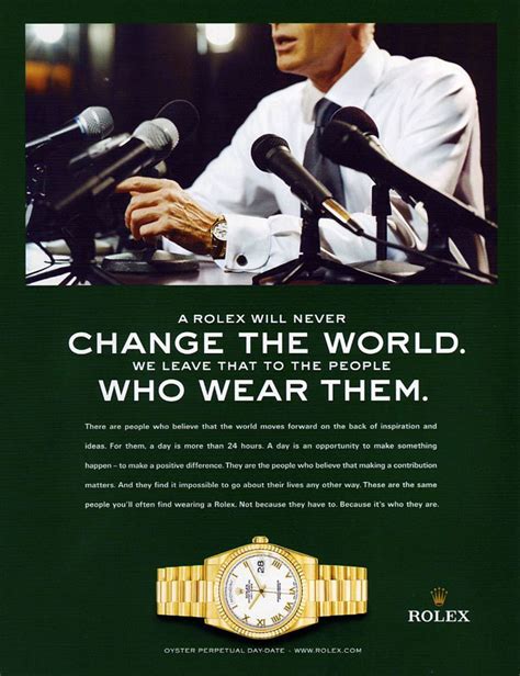 rolex ads change the wordl|Rolex advertisement.